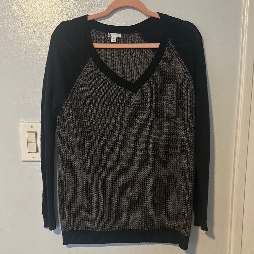 Black and Gray V-Neck Women’s BP Sweater